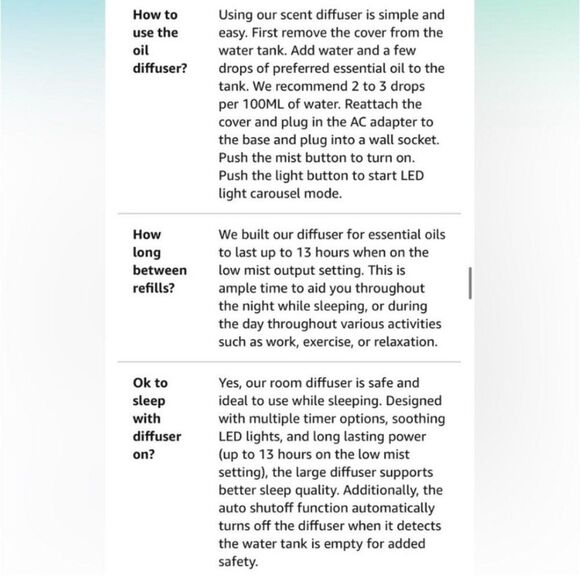 Everlasting Comfort 400ml Essential Oil Diffuser Wood Grain LED Aromatherapy NEW - Picture 10 of 13